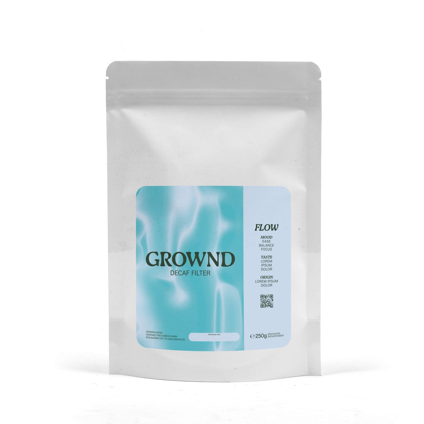 White package with a blue label featuring the brand 'GROWND' on a white background